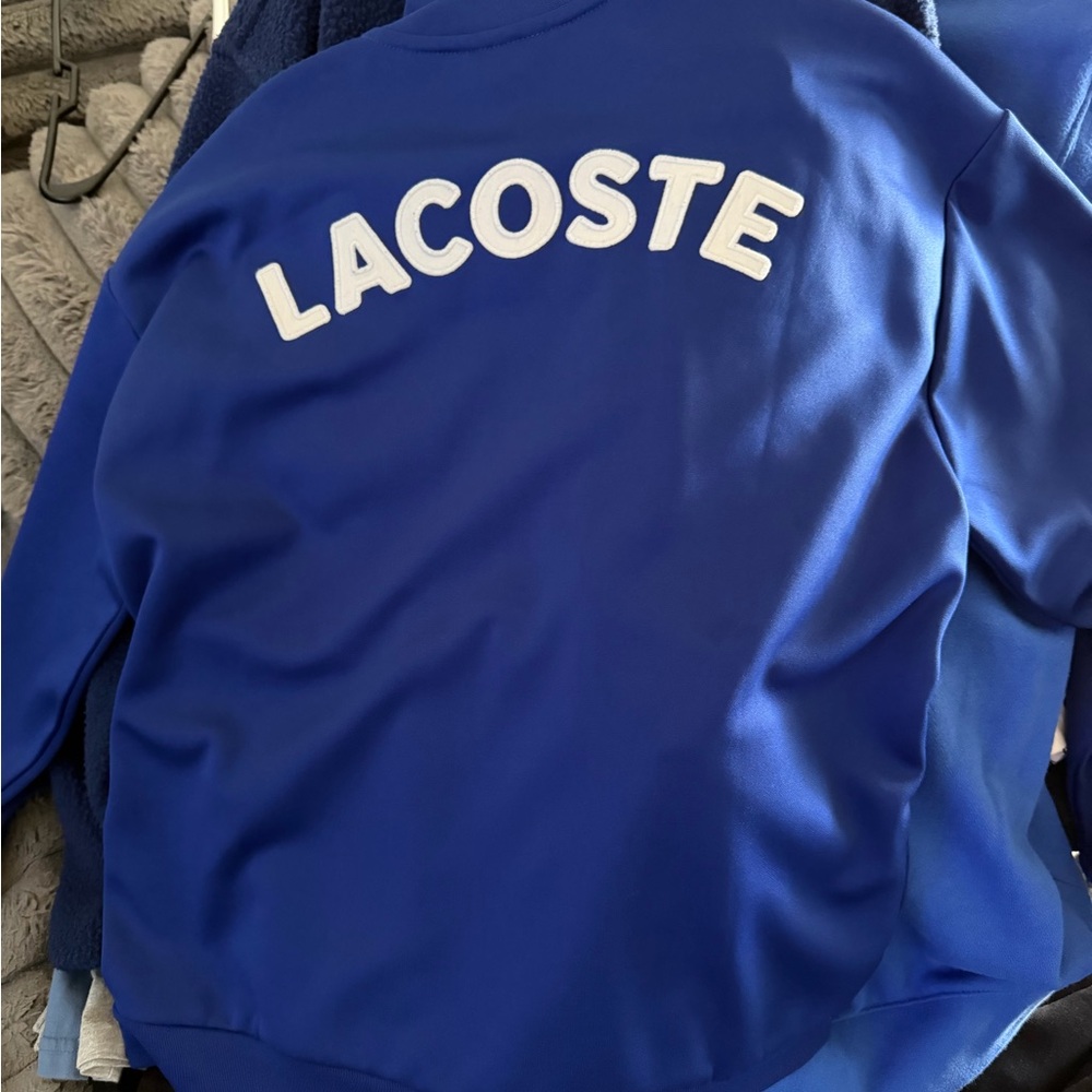 Lacoste Royal Blue Crewneck with White Logo